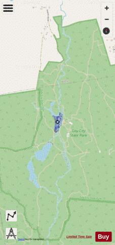 Gay City Pond depth contour Map - i-Boating App - Streets