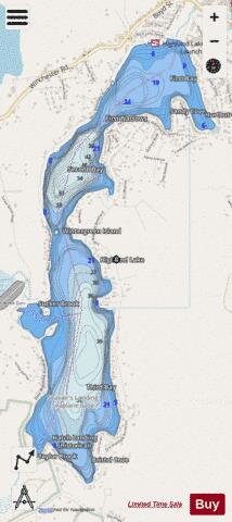 Highland Lake depth contour Map - i-Boating App - Streets
