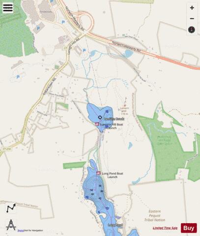 Lantern Hill Pond depth contour Map - i-Boating App - Streets