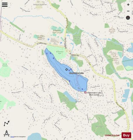 Mamanasco Lake depth contour Map - i-Boating App - Streets