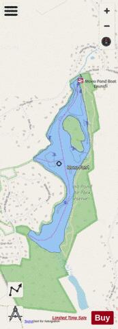 Mono Pond depth contour Map - i-Boating App - Streets
