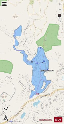 Pataganset Lake depth contour Map - i-Boating App - Streets