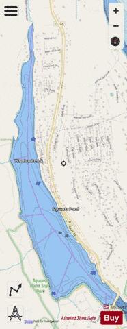 Squantz Pond depth contour Map - i-Boating App - Streets