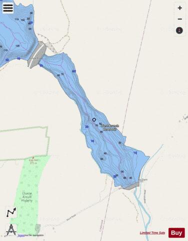 West Branch Reservoir depth contour Map - i-Boating App - Streets