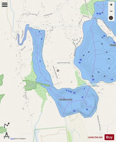 West Twin Lake depth contour Map - i-Boating App - Streets