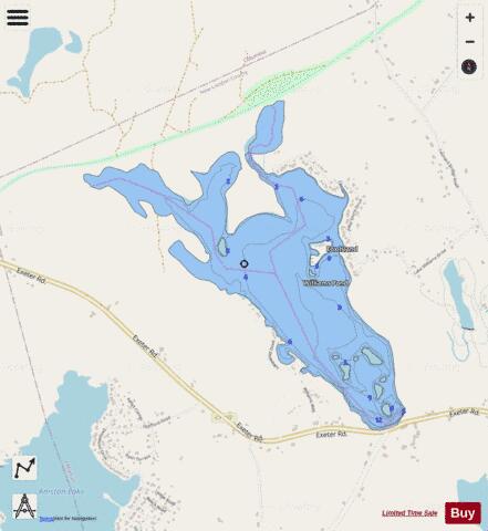 Williams Pond depth contour Map - i-Boating App - Streets