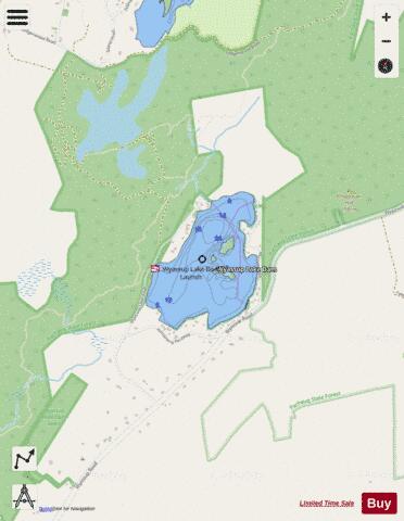 Wyassup Lake depth contour Map - i-Boating App - Streets