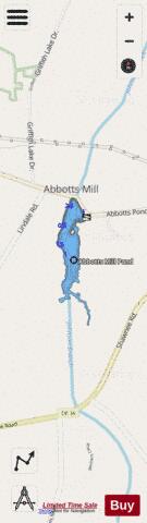 Abbotts Mill Pond depth contour Map - i-Boating App - Streets