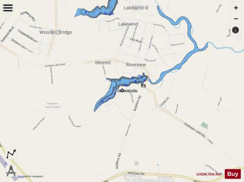 Andrews Lake depth contour Map - i-Boating App - Streets