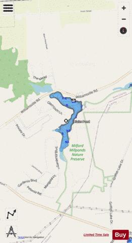 Blairs Pond depth contour Map - i-Boating App - Streets