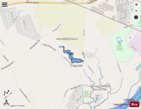Craigs Pond depth contour Map - i-Boating App - Streets