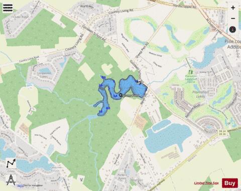 Ingrams Pond depth contour Map - i-Boating App - Streets