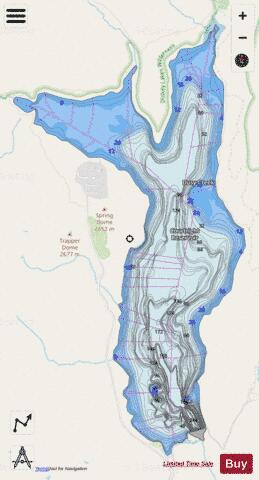 Courtright Reservoir depth contour Map - i-Boating App - Streets
