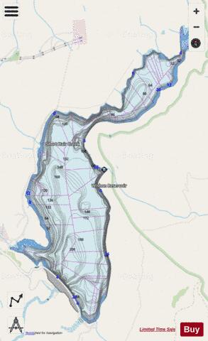 Wishon Reservoir depth contour Map - i-Boating App - Streets