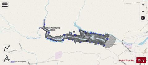Spring Creek Reservoir depth contour Map - i-Boating App - Streets
