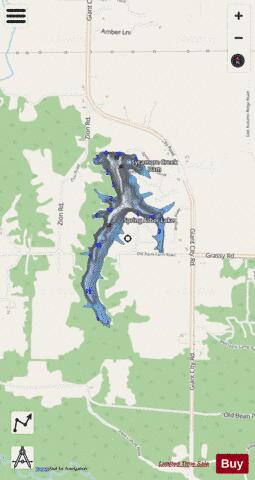 Spring Arbor Lake depth contour Map - i-Boating App - Streets