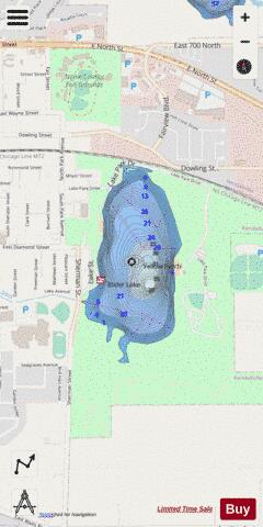 Bixler Lake depth contour Map - i-Boating App - Streets