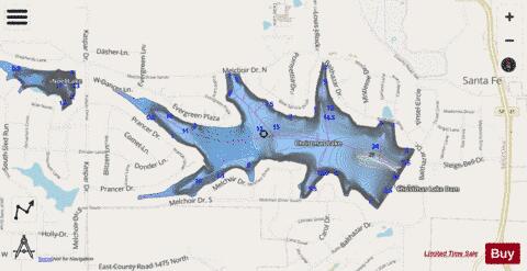 Christmas Lake depth contour Map - i-Boating App - Streets