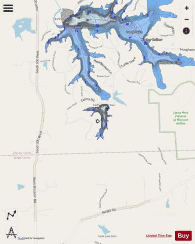 Earlham Lake depth contour Map - i-Boating App - Streets