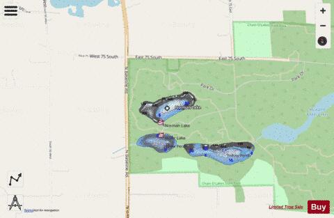 Norman Lake depth contour Map - i-Boating App - Streets