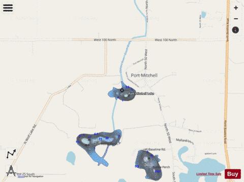 Port Mitchell Lake depth contour Map - i-Boating App - Streets