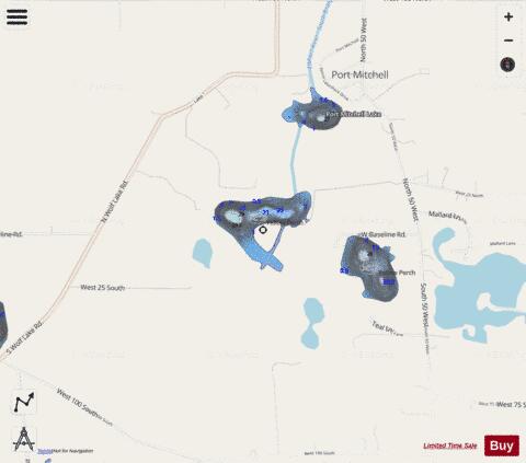 Bartley Lake depth contour Map - i-Boating App - Streets