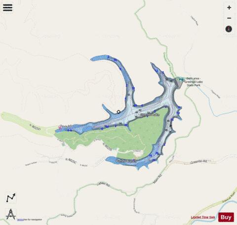 Greenbo Lake depth contour Map - i-Boating App - Streets