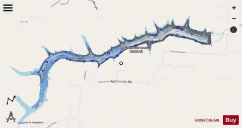Greenbrier Creek Reservoir depth contour Map - i-Boating App - Streets