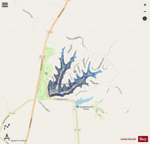 Lake Cannigo depth contour Map - i-Boating App - Streets