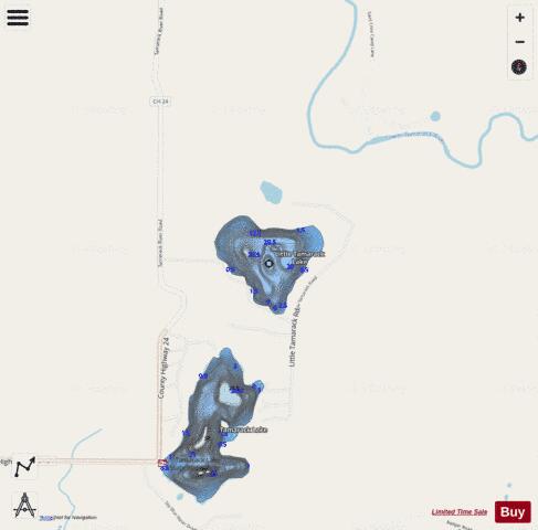 Little Tamarack Lake depth contour Map - i-Boating App - Streets