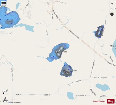 Ogren Lake depth contour Map - i-Boating App - Streets