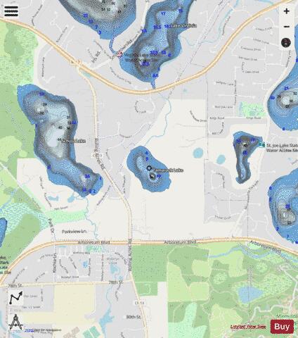 Tamarack Lake depth contour Map - i-Boating App - Streets