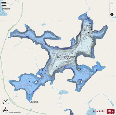 Ge-be-on-e-quet Lake depth contour Map - i-Boating App - Streets