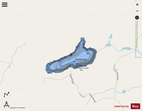 Meander Lake depth contour Map - i-Boating App - Streets