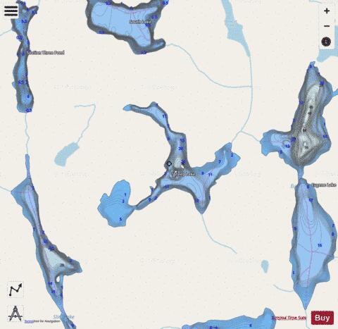 Steep Lake depth contour Map - i-Boating App - Streets