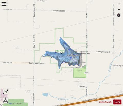 Little Prairie Lake depth contour Map - i-Boating App - Streets