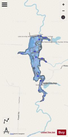 Little Sni-A-Bar Watershed Structure Number 1-S Dam depth contour Map - i-Boating App - Streets
