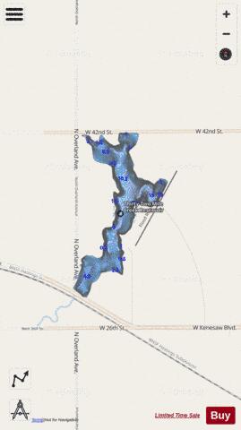 Thirty-Two Mile Creek Reservoir depth contour Map - i-Boating App - Streets