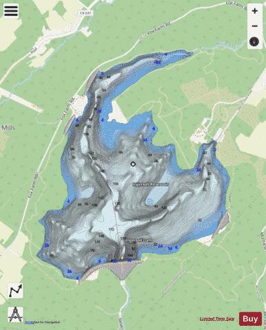 Ingersoll Reservoir depth contour Map - i-Boating App - Streets