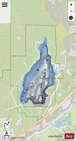 Beeline Reservoir depth contour Map - i-Boating App - Streets