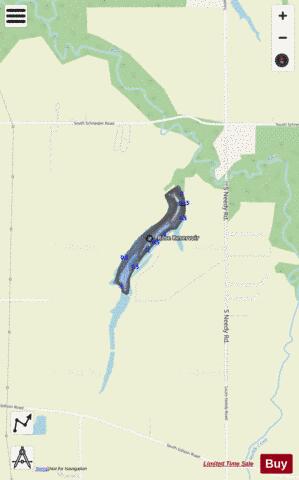 Rose Reservoir depth contour Map - i-Boating App - Streets