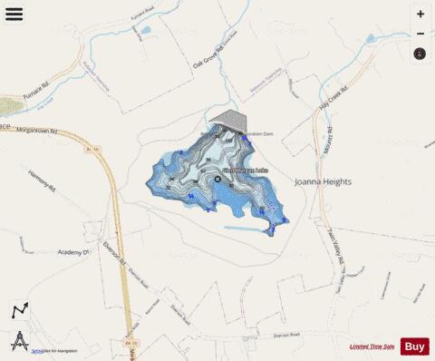 Glen Morgan Lake depth contour Map - i-Boating App - Streets
