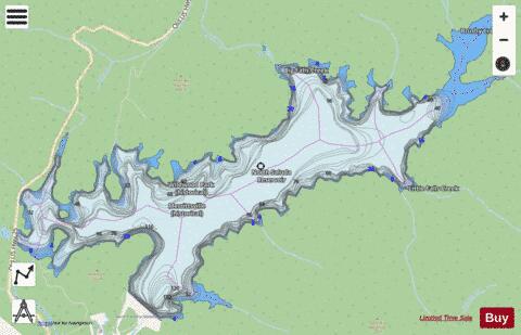North Saluda Reservoir depth contour Map - i-Boating App - Streets