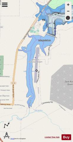 Lake Jacksboro depth contour Map - i-Boating App - Streets
