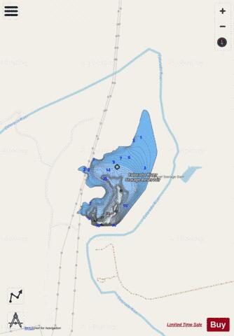 Barber Reservoir depth contour Map - i-Boating App - Streets