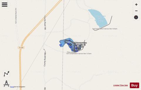 Soil Conservation Service Site 12 Reservoir depth contour Map - i-Boating App - Streets