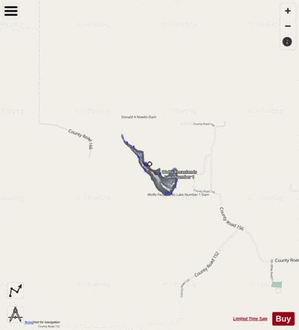 Wolfe Pecanlands Lake Number 1 depth contour Map - i-Boating App - Streets