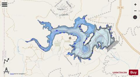 Tule Creek Lake depth contour Map - i-Boating App - Streets