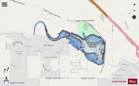 Soil Conservation Service Site 1 Reservoir depth contour Map - i-Boating App - Streets