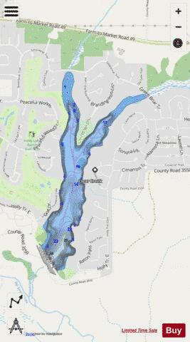 Lake Greenbriar depth contour Map - i-Boating App - Streets